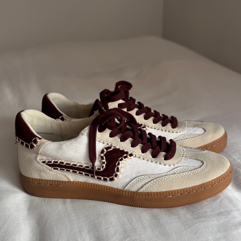 Dolce Vita Cream and Burgundy Sneakers